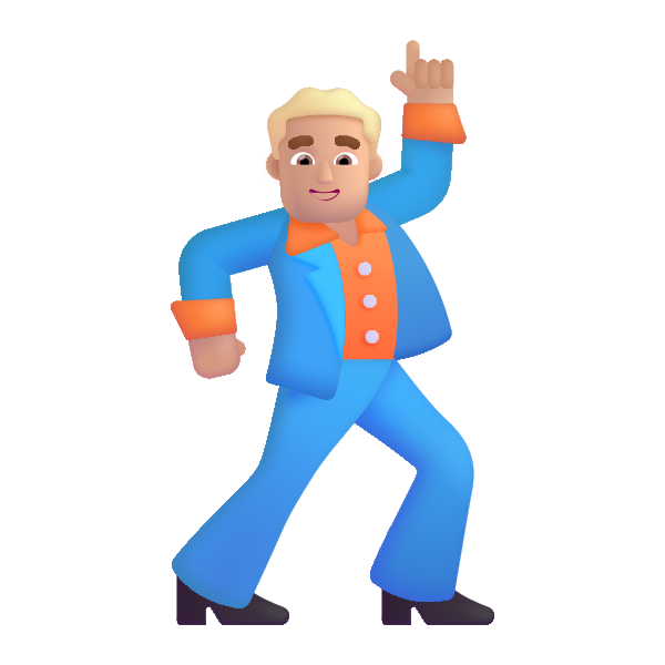 Man Dancing Color Medium Light Vector