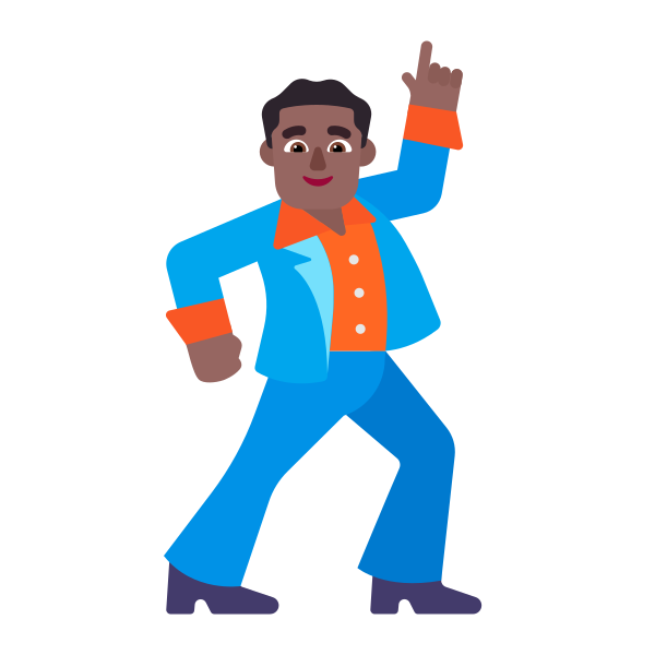 Man Dancing Flat Medium Dark Vector