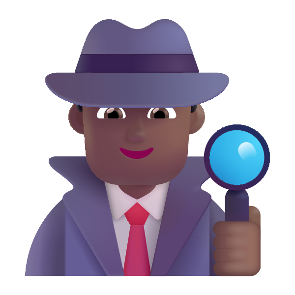 Man Detective Color Medium Dark Vector