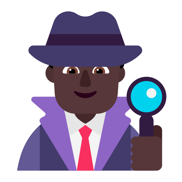 Man Detective Flat Dark Vector