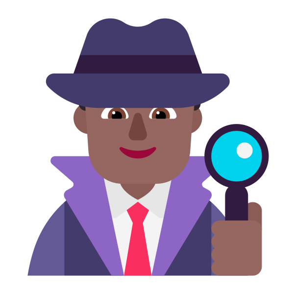 Man Detective Flat Medium Dark Vector