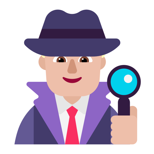 Man Detective Flat Medium Light Vector