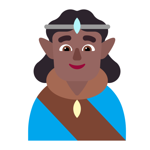 Man Elf Flat Medium Dark Vector