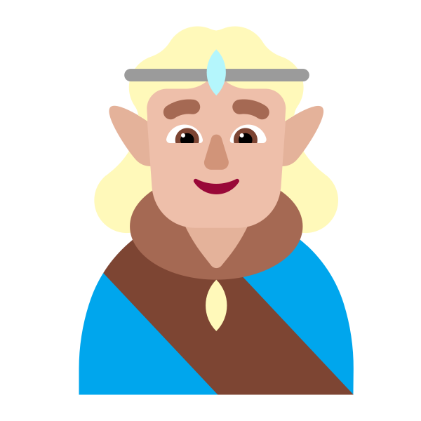 Man Elf Flat Medium Light Vector