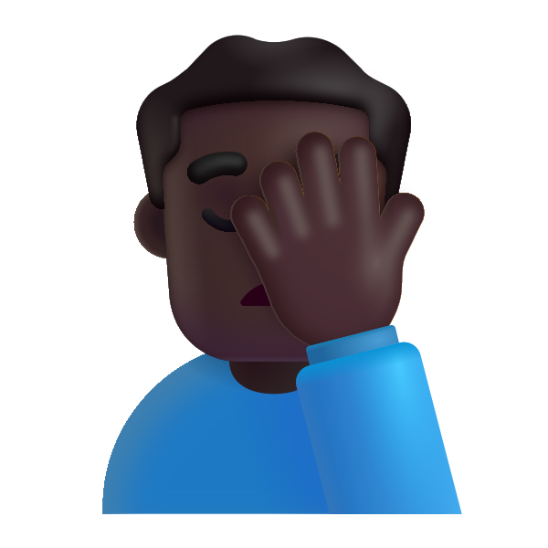 Man Facepalming Color Dark