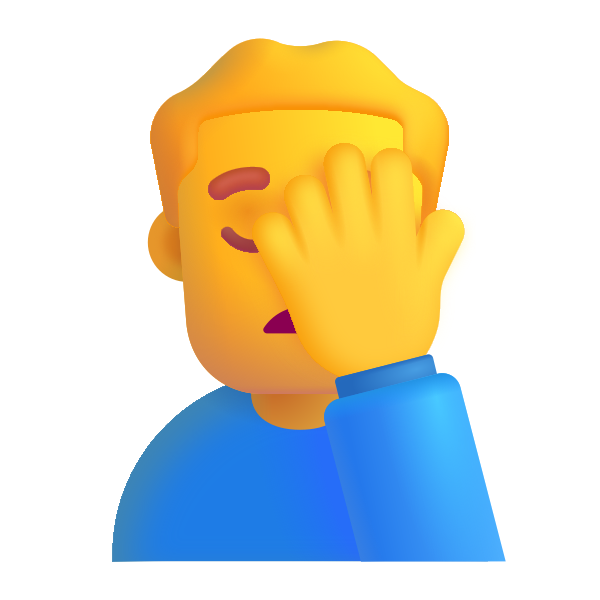 Man Facepalming Color Default Vector