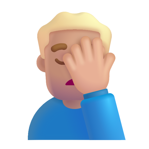 Man Facepalming Color Medium Light