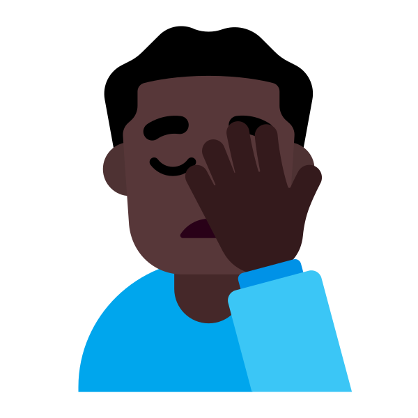 Man Facepalming Flat Dark Vector