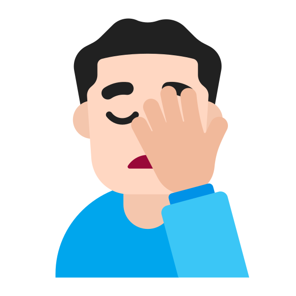 Man Facepalming Flat Light Vector