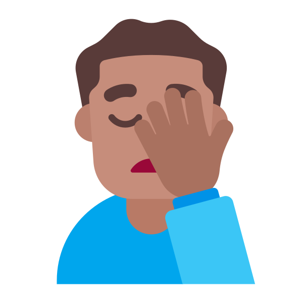 Man Facepalming Flat Medium Vector