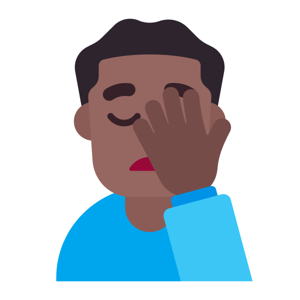 Man Facepalming Flat Medium Dark Vector