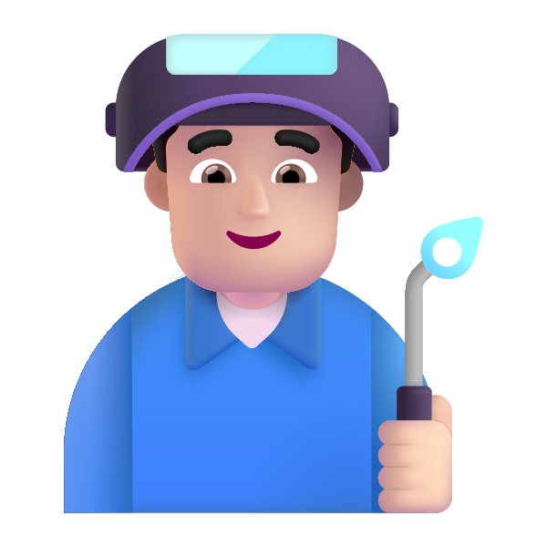 Man Factory Worker Color Light Vector