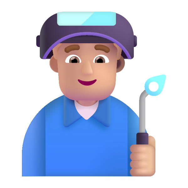 Man Factory Worker Color Medium Light Vector