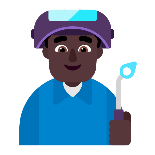 Man Factory Worker Flat Dark Vector