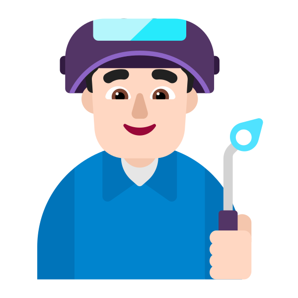 Man Factory Worker Flat Light Vector