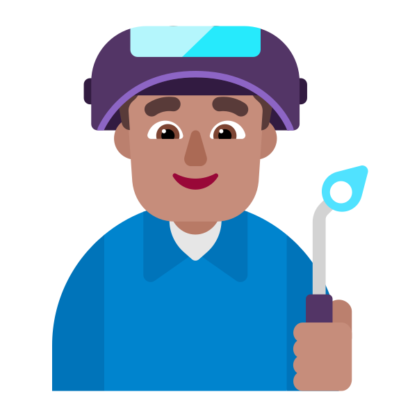 Man Factory Worker Flat Medium Vector