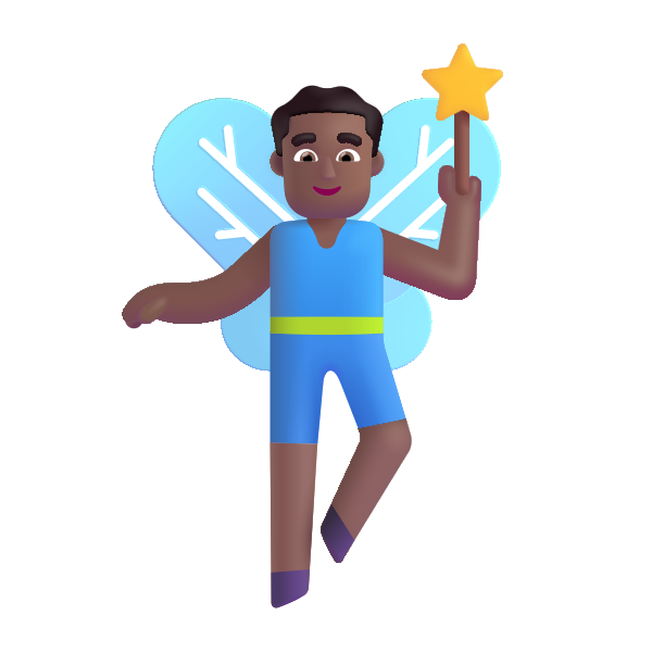 Man Fairy Color Medium Dark Vector