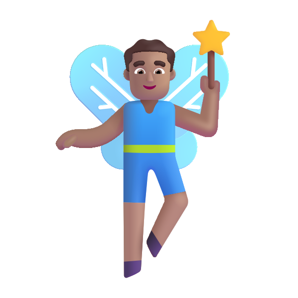 Man Fairy Color Medium Vector
