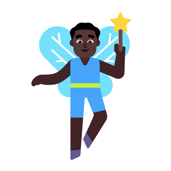 Man Fairy Flat Dark Vector