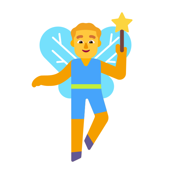 Man Fairy Flat Default Vector