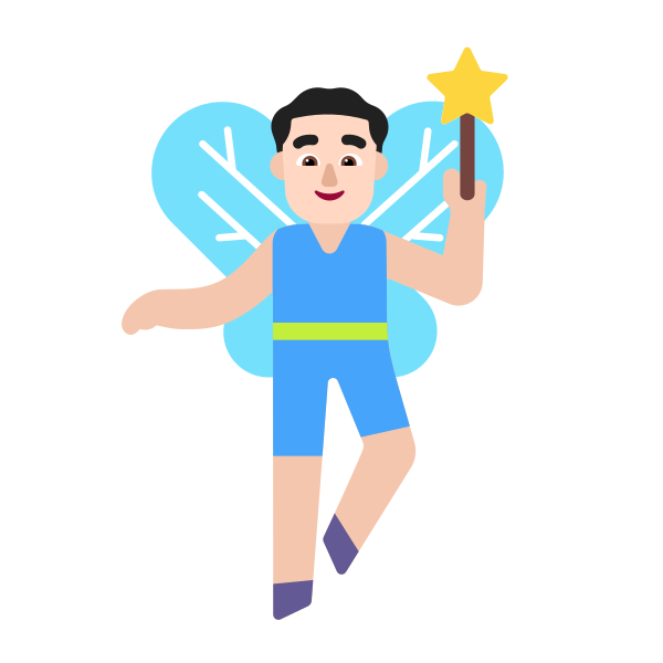 Man Fairy Flat Light Vector
