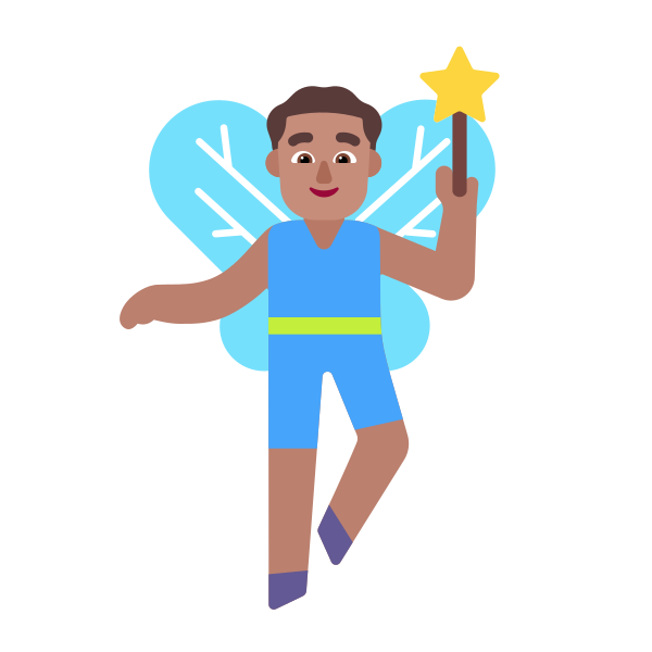 Man Fairy Flat Medium Vector