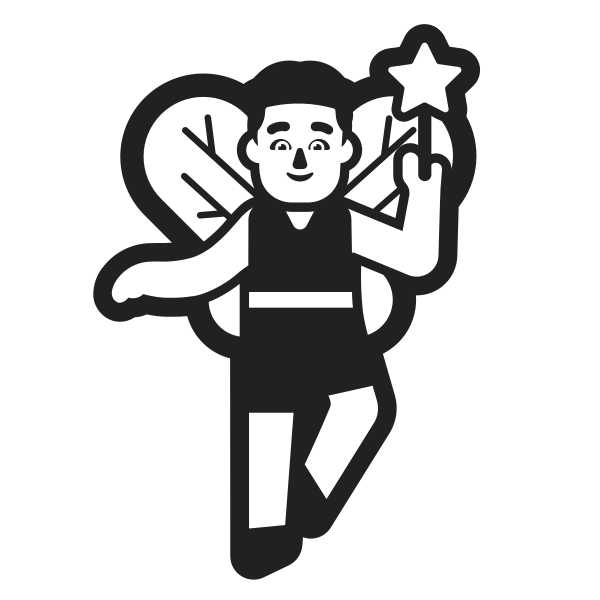 Man Fairy High Contrast Default Vector