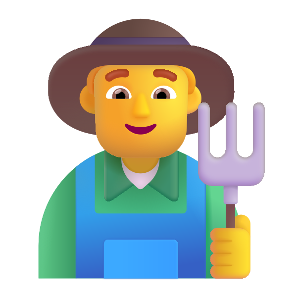 Man Farmer Color Default Vector