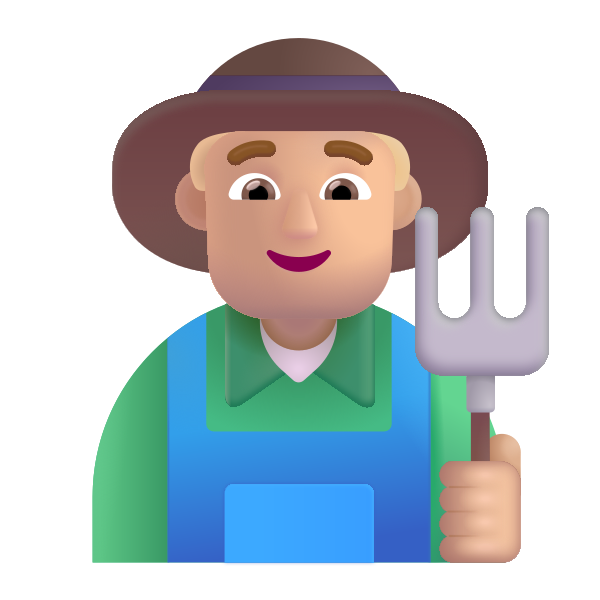 Man Farmer Color Medium Light
