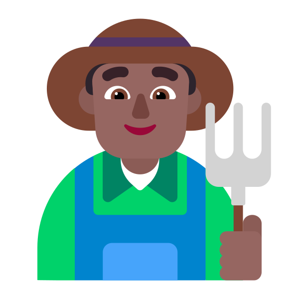 Man Farmer Flat Medium Dark Vector