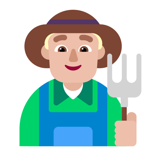 Man Farmer Flat Medium Light Vector