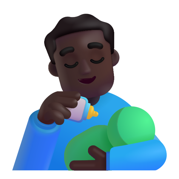 Man Feeding Baby Color Dark