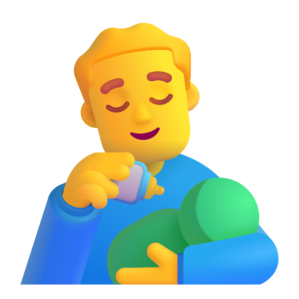 Man Feeding Baby Color Default Vector