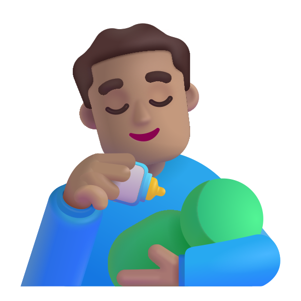 Man Feeding Baby Color Medium