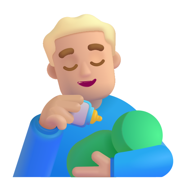 Man Feeding Baby Color Medium Light