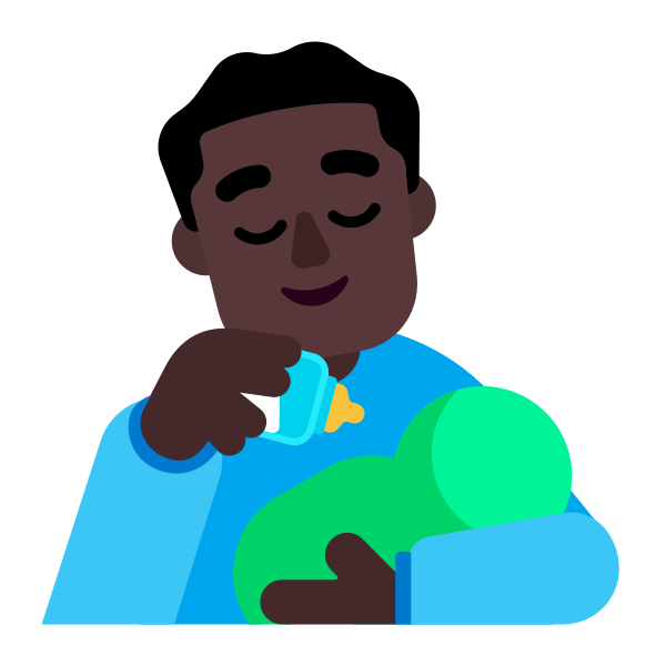 Man Feeding Baby Flat Dark Vector