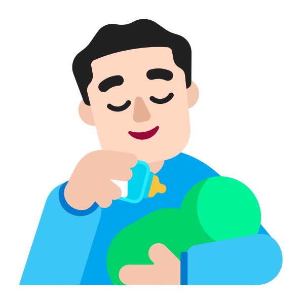 Man Feeding Baby Flat Light