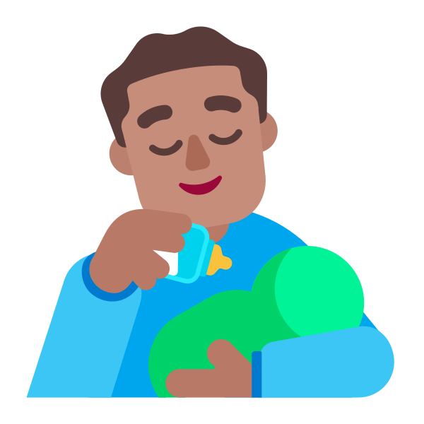Man Feeding Baby Flat Medium Vector