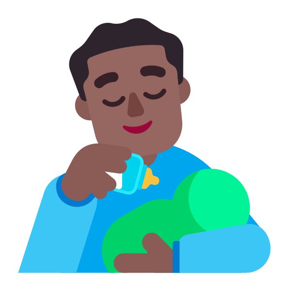 Man Feeding Baby Flat Medium Dark Vector