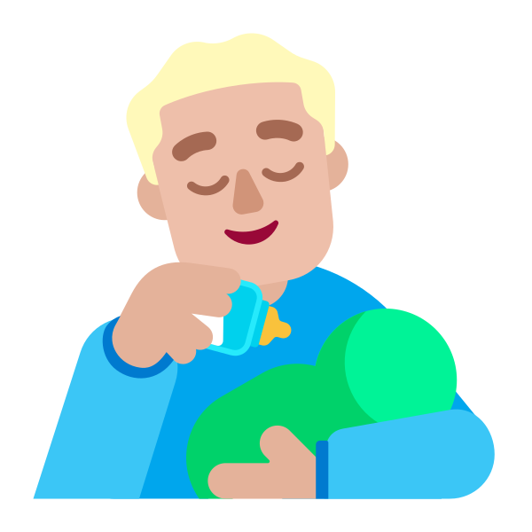 Man Feeding Baby Flat Medium Light Vector