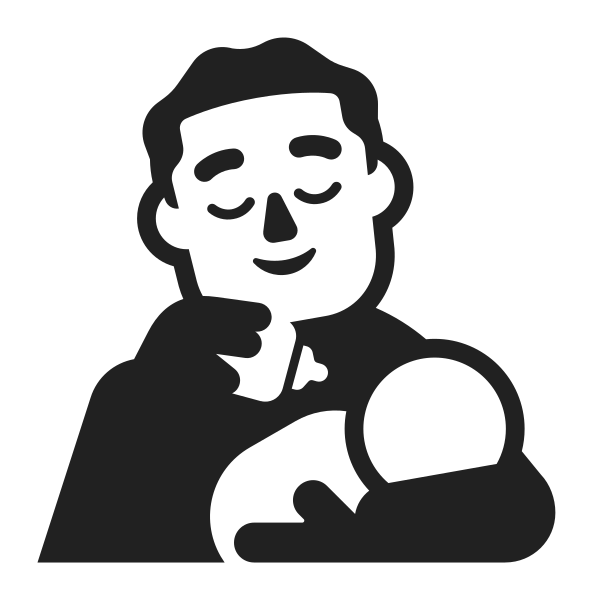 Man Feeding Baby High Contrast Default Vector