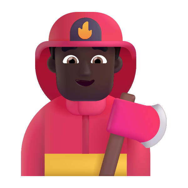 Man Firefighter Color Dark Vector