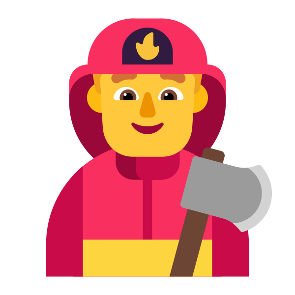 Man Firefighter Flat Default Vector