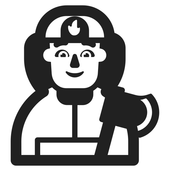 Man Firefighter High Contrast Default