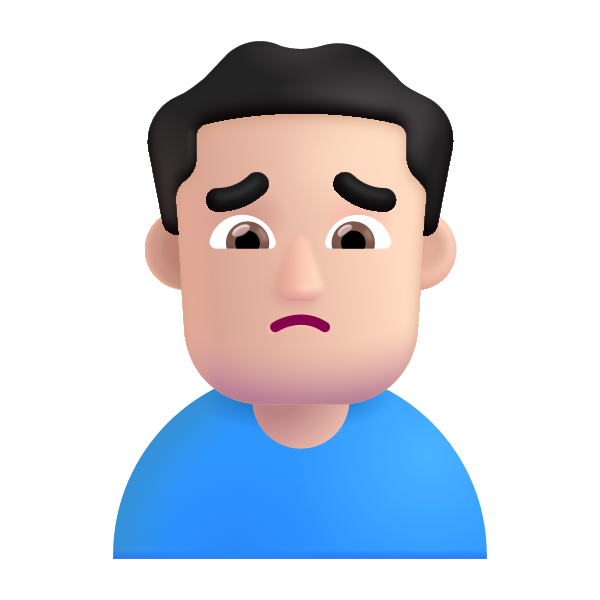 Man Frowning Color Light