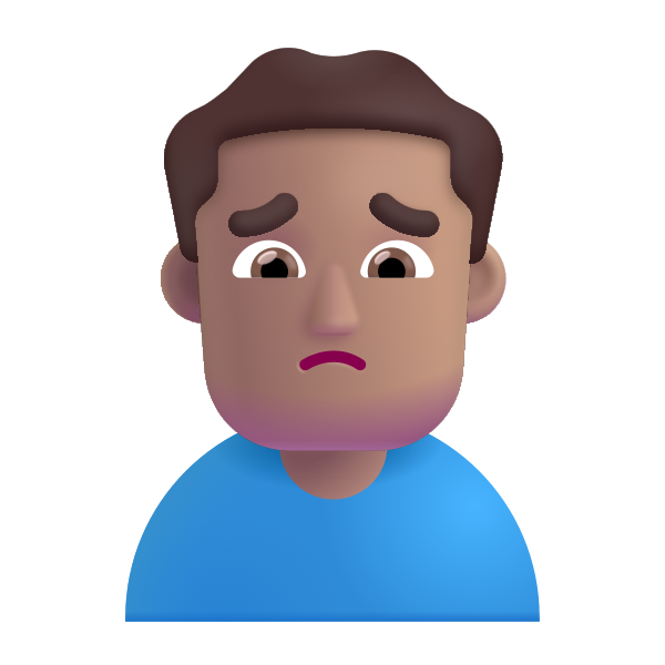 Man Frowning Color Medium Vector