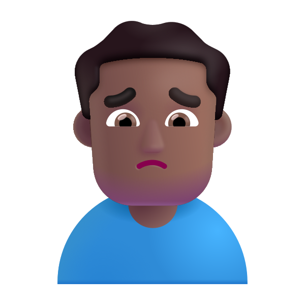 Man Frowning Color Medium Dark Vector