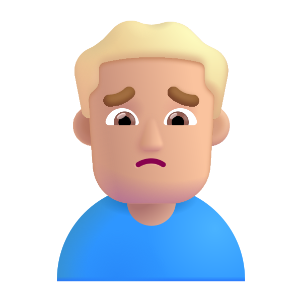 Man Frowning Color Medium Light Vector