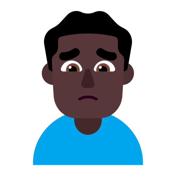 Man Frowning Flat Dark Vector