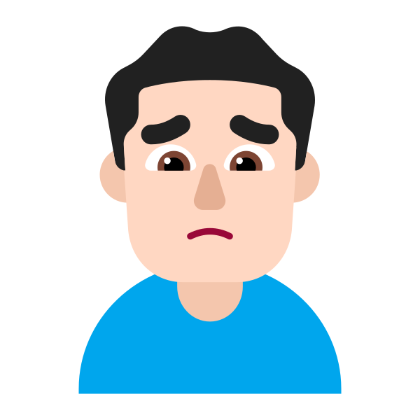 Man Frowning Flat Light Vector